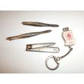 Lot of 2 Vintge Tweezers and 2 Nail Clippers Ad...