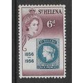 ST HELENA 1956 STAMP CENTENARY 6d PRUSSIAN BLUE...