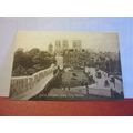 YORK MINSTER FROM CITY WALLS unused antique pos...