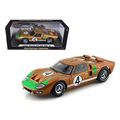 1966 Ford GT-40 MK 2 Gold #4 1/18 Diecast Car M...