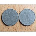 Belgium 1942 1 Franc Belgique (French Text) Coin