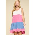 Women's Color Block Babydoll Dress