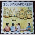 Singapore 1990 Tourism 35c Coffee shop bird sin...