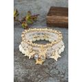 White Bohemian Butterfly Beaded 4Pcs Bracelet Set