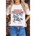 White WRANGLIN FREEDOM Rodeo Graphic Tee