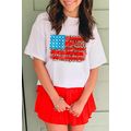White Leopard Insert American Flag Pattern Cott...