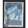 ARGENTINA REP 1954 1p.45 BLUE PLANTING FLAG IN ...