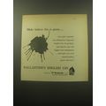 1959 Ballantine's Gin Ad - Make believe this is green