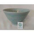 SIGNED HANDCRAFTED LIGHT GREEN CERAMIC TEXTURED...