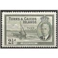 Turks & Caicos Islands 1950 S225 2 1/2d Grey-Ol...
