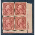 583 2c George Washington Fine MNH Plt/4 LR 1863...