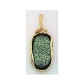 Green Dichroic Glass Gold filled Wire Wrap Pend...