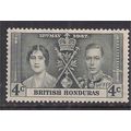 British Honduras 1937 KGV1 4c Coronation Grey B...