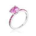 2.3CT Pink CZ Rhodium Ring