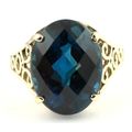 London Blue Topaz, 10KY Gold Ring, R049