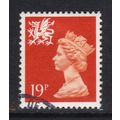 Wales GB 1988 19p Bright Orange Red Machin SG W...