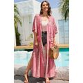 Pink Bohemian Tie Dye Oversize Long Kimono