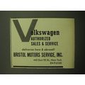 1958 Bristol Motors Service, inc. Ad - Volkswagen Authorized Sales & Service