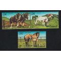 New Zealand Horses Health Stamps 3v Pair 1984 M...