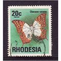 RHODESIA 1974 20c BUTTERFLY SG 503 FINE USED#2