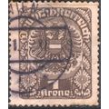Austria 1919 - SG354 - 1k red on yellow - Repub...
