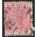 Barbados 1882 1d Rose SG91 GU