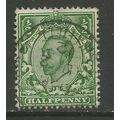 GB 1912 KGV 1/2d Green Downey head Wmk 49. ( F2...