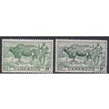 FRENCH CAMEROUN 1946 ZEBU HERDSMAN 10c X 2 SHAD...