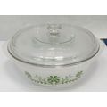 Vintage Glasbake Green Daisy Casserole Dish J51...