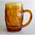Vintage Amber Glass 1 Pint Beer Mug, Tankard.