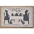 POSTCARD, SILHOUETTE: FOUR AND TWENTY BLACKBIRD...
