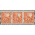 New Zealand 1935 2d orange SG559 MNH strip x3