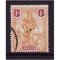 MALTA 1922 SG 125 1d ORANGE AND PURPLE FINE USED#2