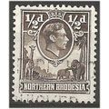 Northern Rhodesia 1951 SG26 1/2d Chocolate Fine...