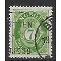 NORWAY 1893 POST HORN TYPE D 7 ORE GREEN SG 138...