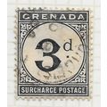 GRENADA 1892 POSTAGE DUE 3d THREE PENCE USED SG...