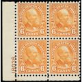 587, Mint VF NH 6¢ Plate Block of Four * Stuart...