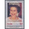 QEII 60th Birthday: $3 - Tuvalu 1986 - NM H - S...