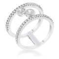86Ct Rhodium Plated Floating Bubbles CZ Ring