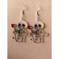 Halloween Acrylic Charms Skeleton Rose Earrings Goth/Emo/Horror