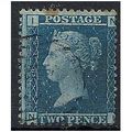 1858 SG45 2d Blue Plate 9 Fine Used Check Lette...
