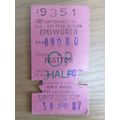 BR Emsworth - Fratton Half Rtn Ticket 1987