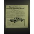 1974 Mercedes-Benz Cars Ad - Mercedes-Benz has some good news about driving