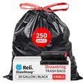 Reli. 30 Gallon Trash Bags Drawstring | 250 Cou...