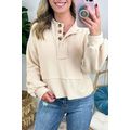 Apricot Corded Texture Lantern Sleeve Buttons H...