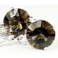 Smoky Quartz, 925 Sterling Silver Leverback Ear...