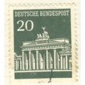 Germany 1966 - 20pfg green - Brandenburg Gate -...
