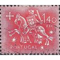 PORTUGAL, King Dinis, horseback, carmine 1953, ...