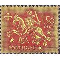 PORTUGAL, King Dinis, horseback, orange 1953, 1...