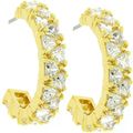 Trillion Cut Cubic Zirconia Hoop Earrings Goldt...